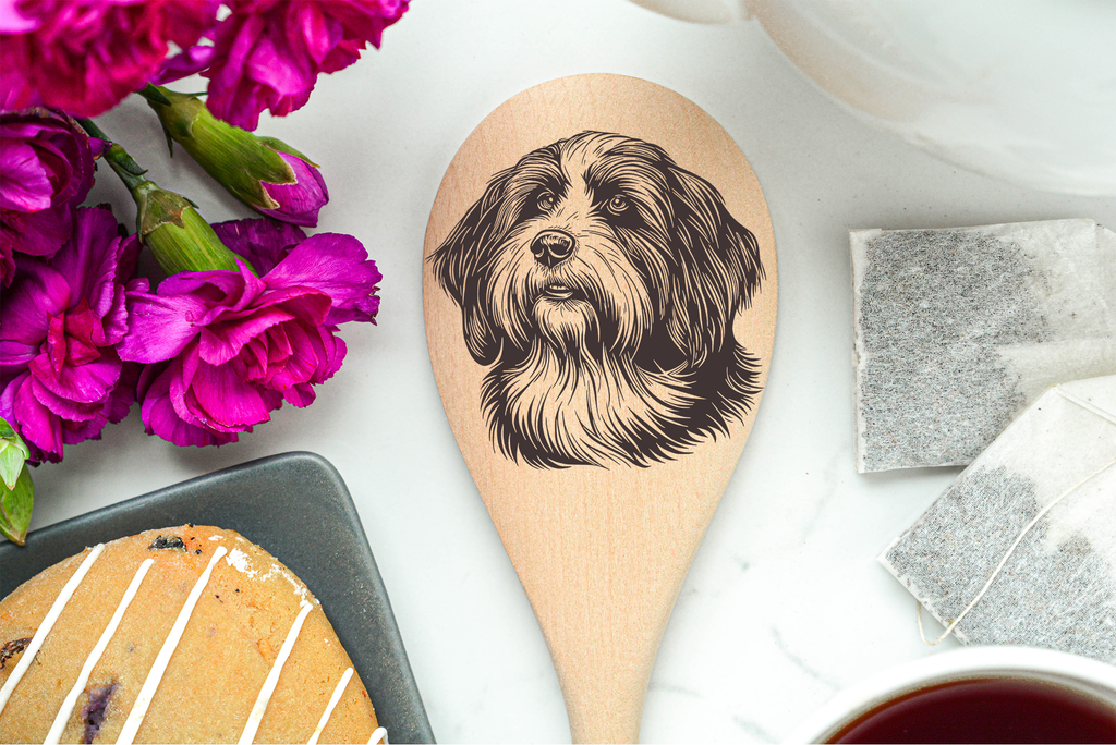 Bearded Collie2 Wooden Spoon