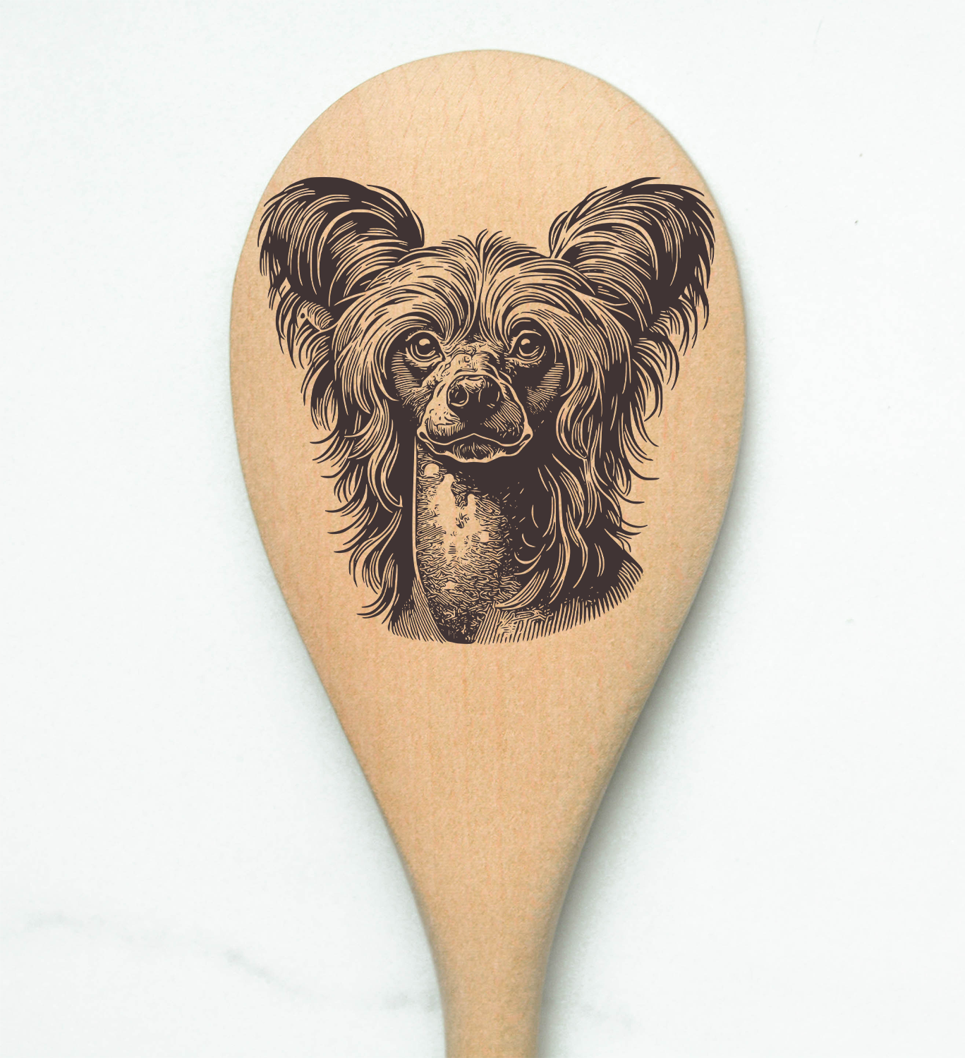 Chinese Crested Wooden Spoon