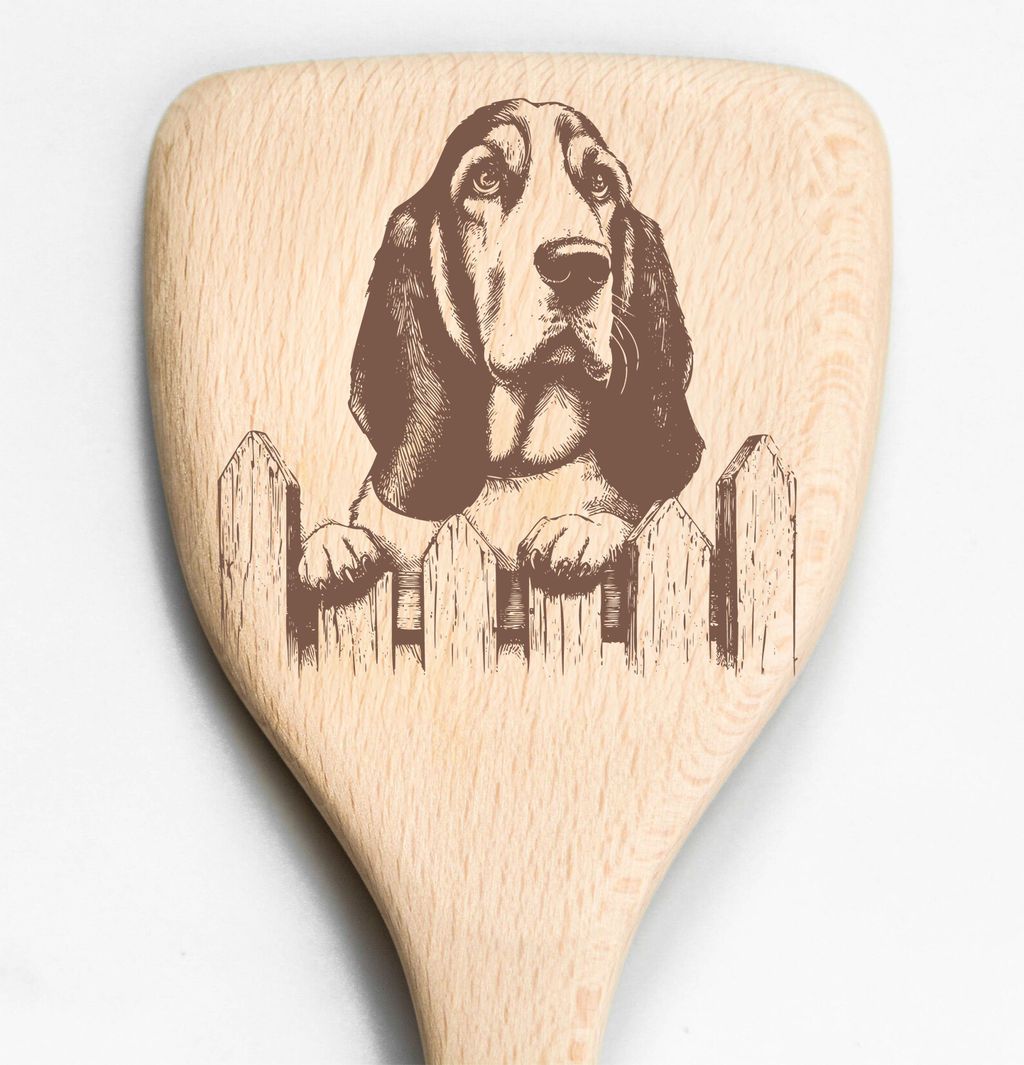 Basset Hound Peeking Over Fence Spatula