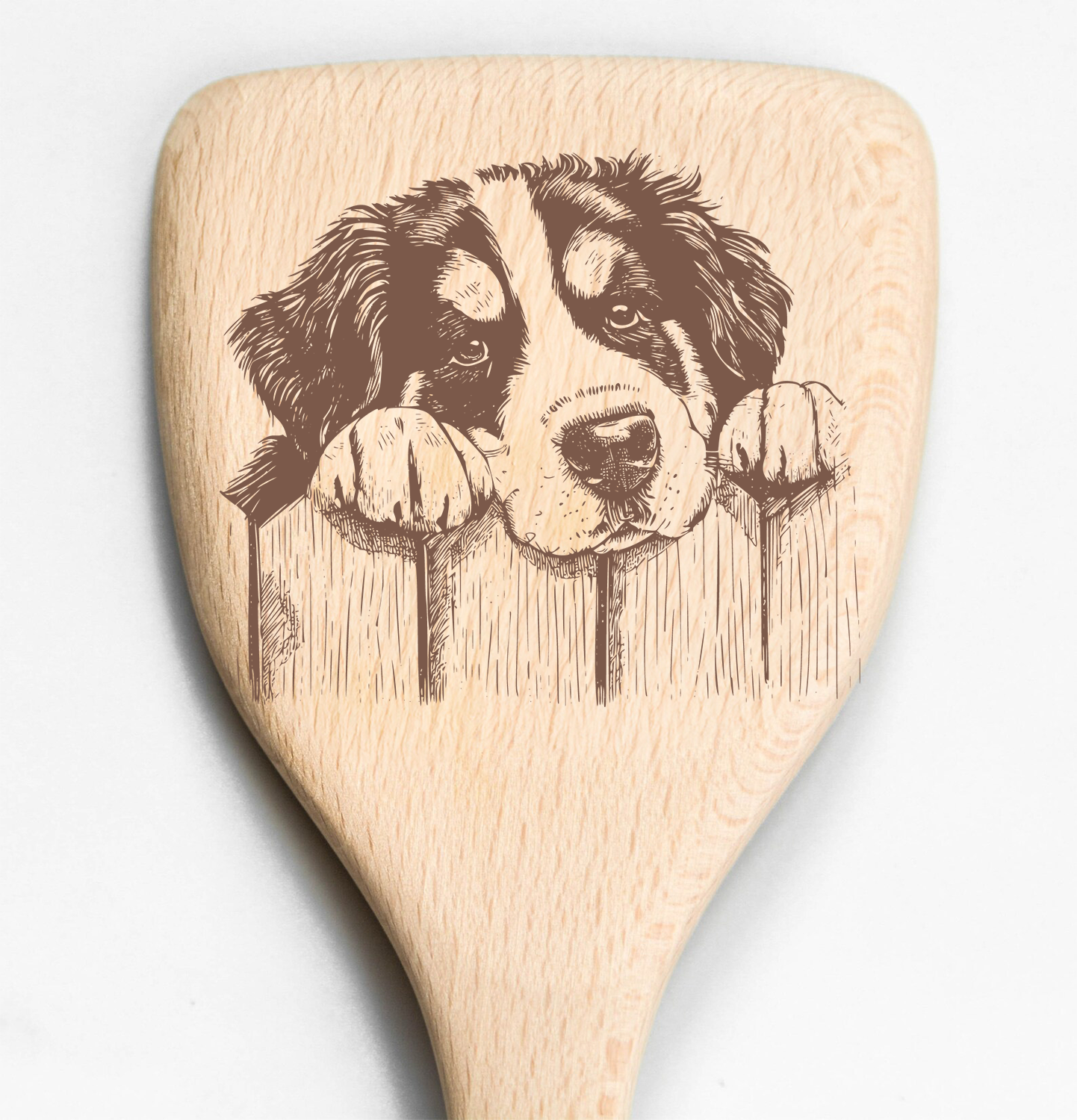 Bernese Peeking Over Fence Spatula