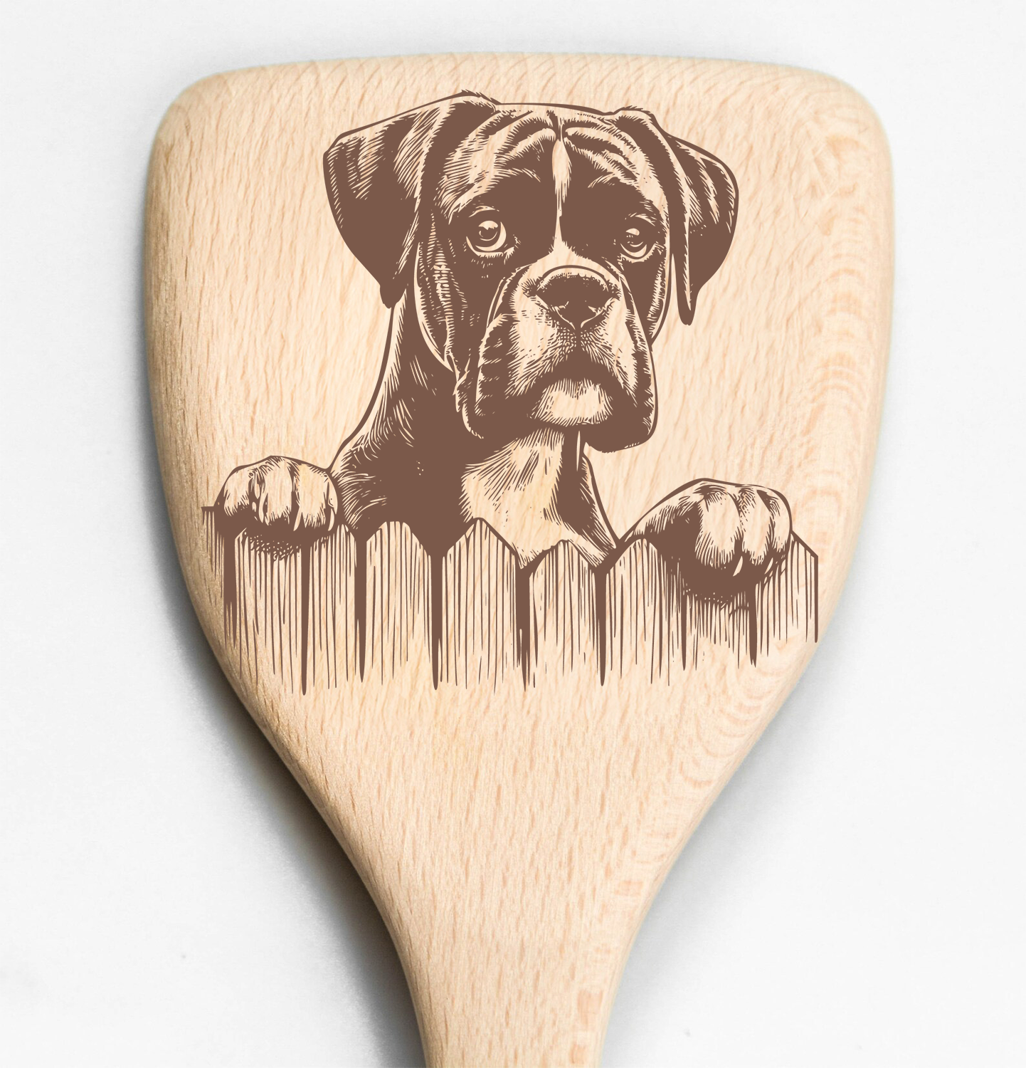 Boxer Peeking Over Fence Spatula