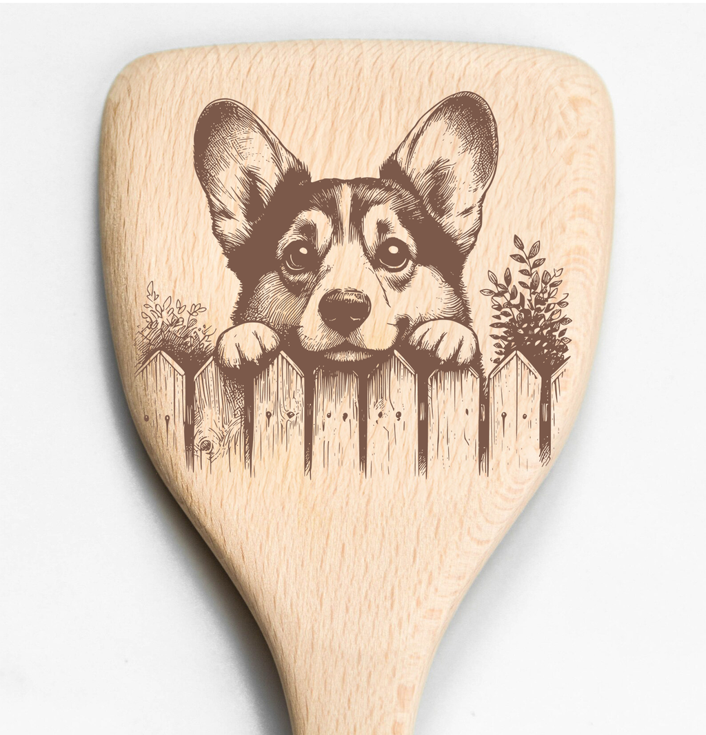 Corgi Peeking Over Fence Spatula
