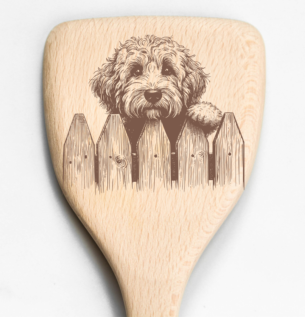 Doodle Peeking Over Fence Spatula