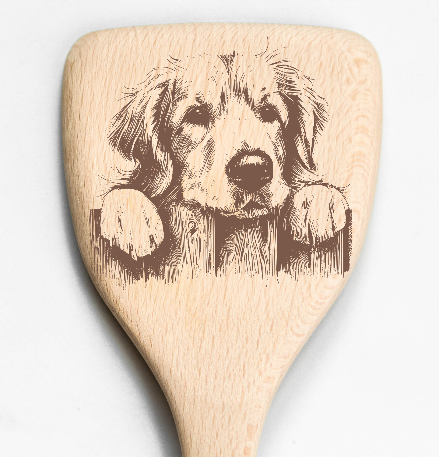 Golden Retriever Peeking Over Fence Spatula