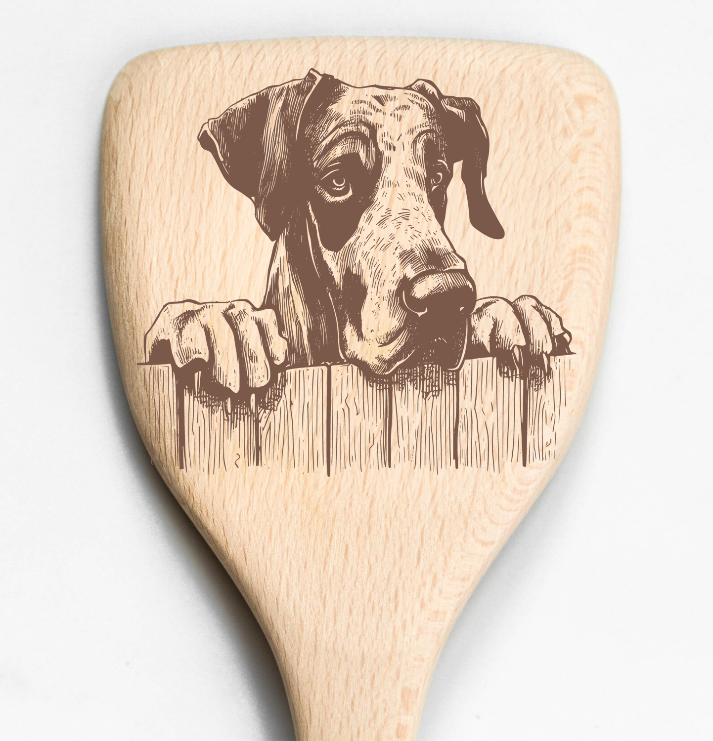 Great Dane Peeking Over Fence Spatula