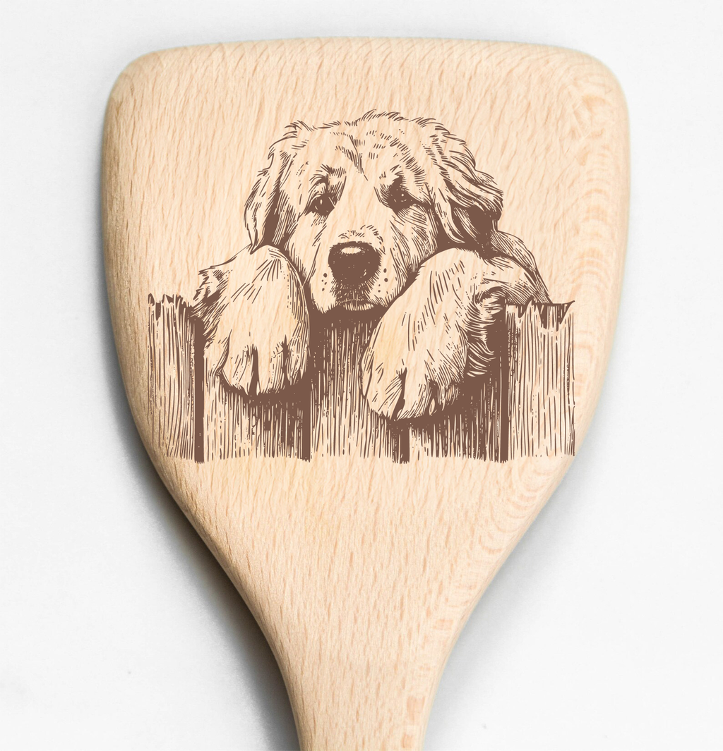 Great Pyrenees Peeking Over Fence Spatula