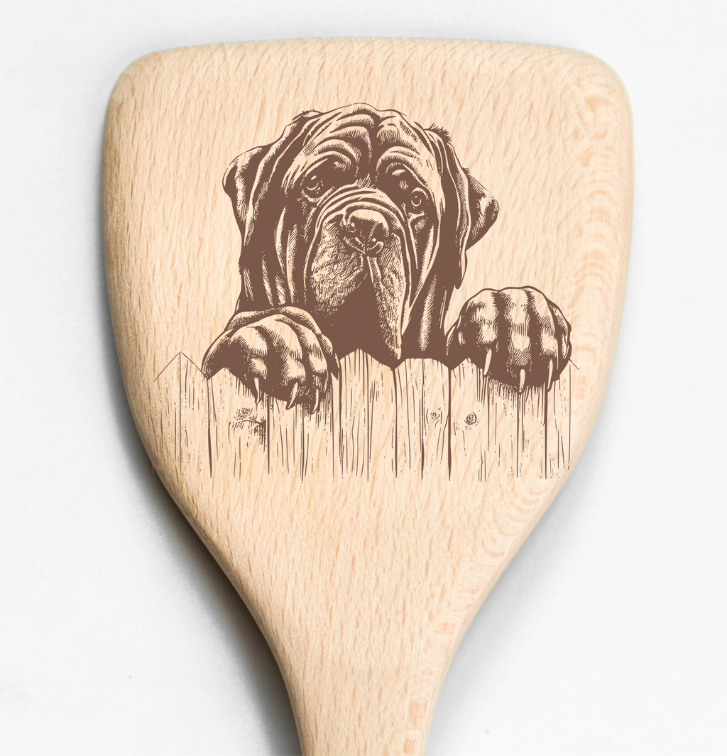 Mastiff Peeking Over Fence Spatula