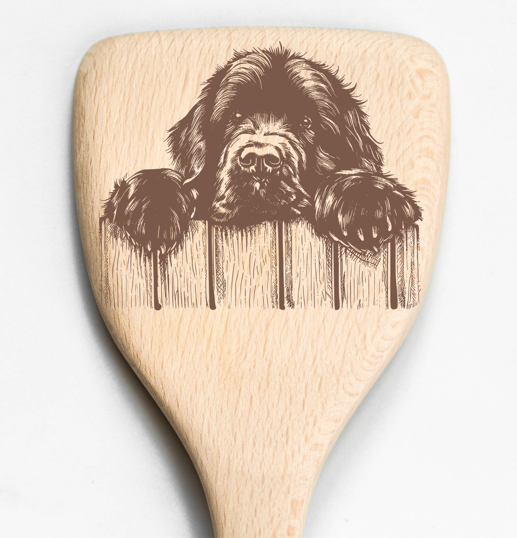 Newfoundland Newfie Peeking Over Fence Spatula