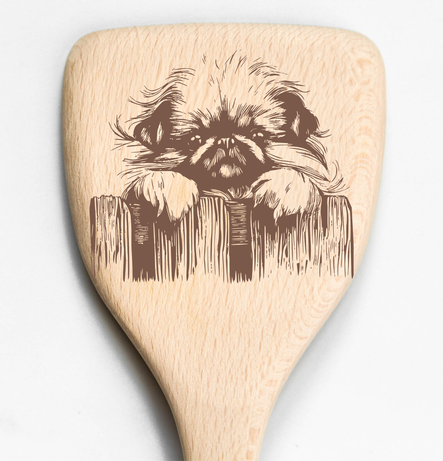 Pekingese Peeking Over Fence Spatula