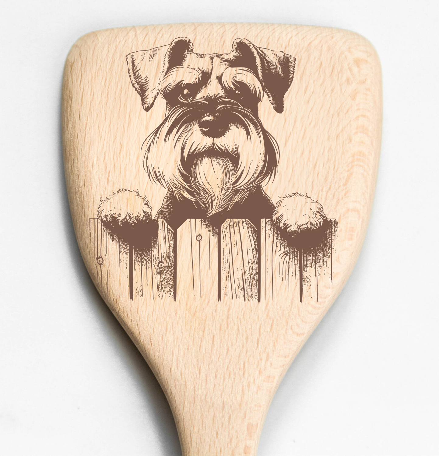 Schnauzer Peeking Over Fence Spatula
