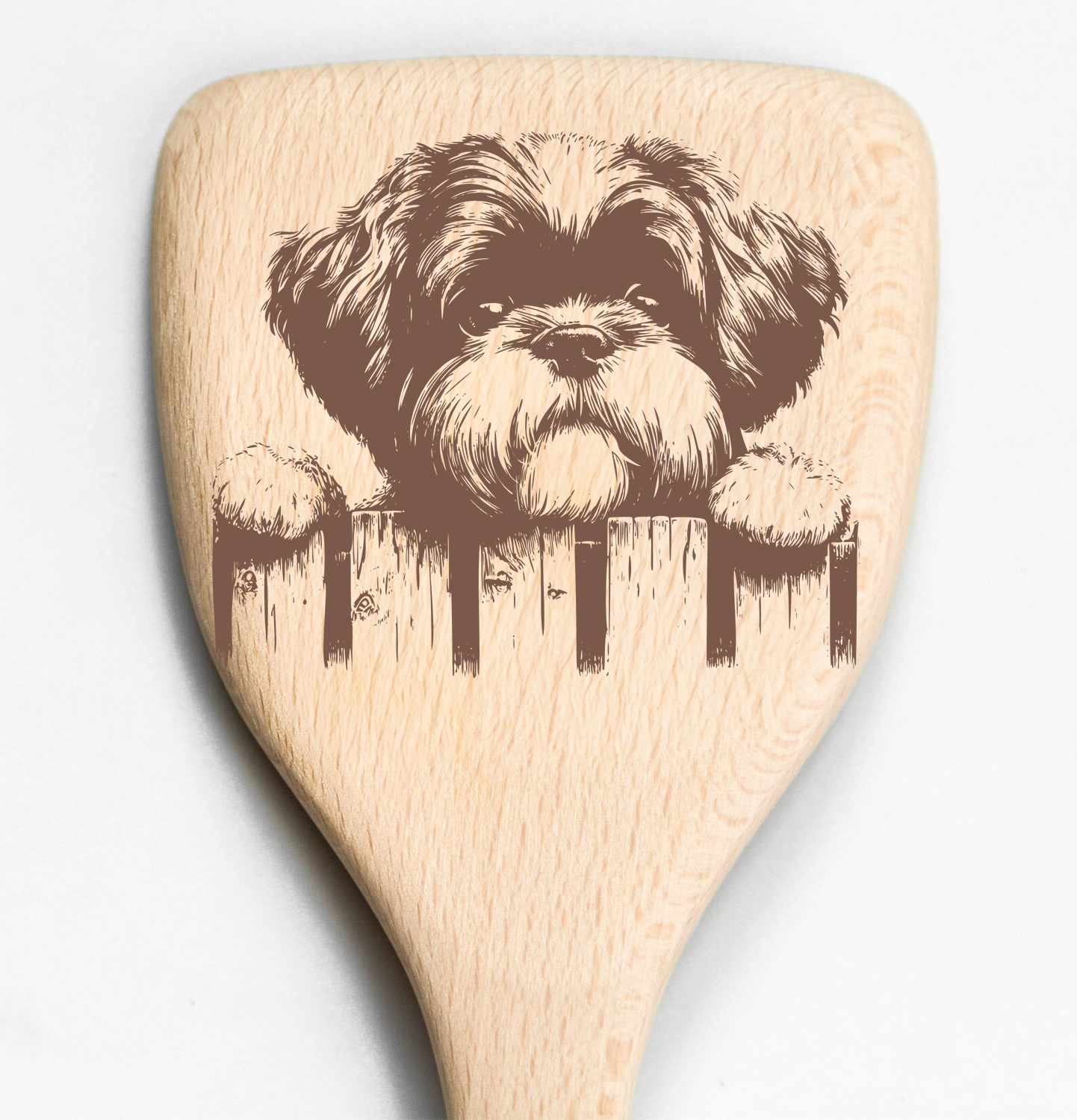 Shih Tzu Peeking Over Fence Spatula