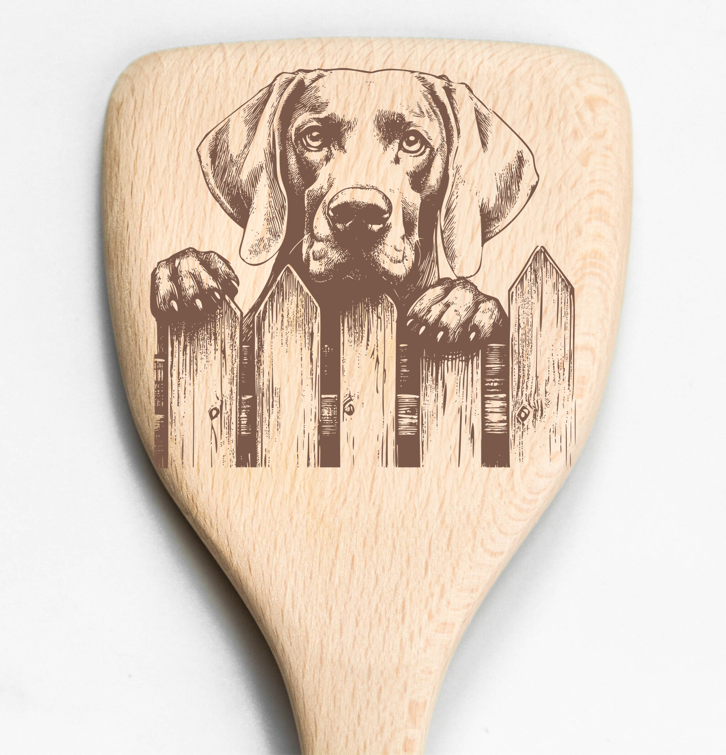 Weimaraner Peeking Over Fence Spatula