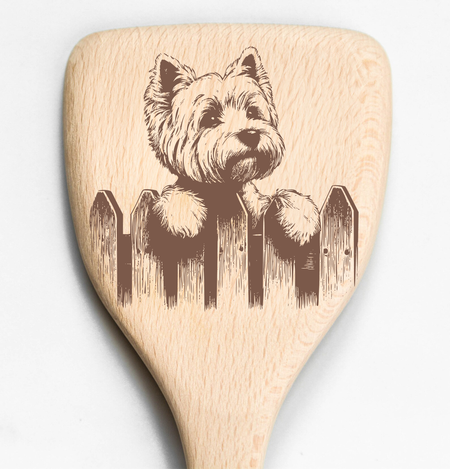 West Highland Terrier Westie Peeking Over Fence Spatula