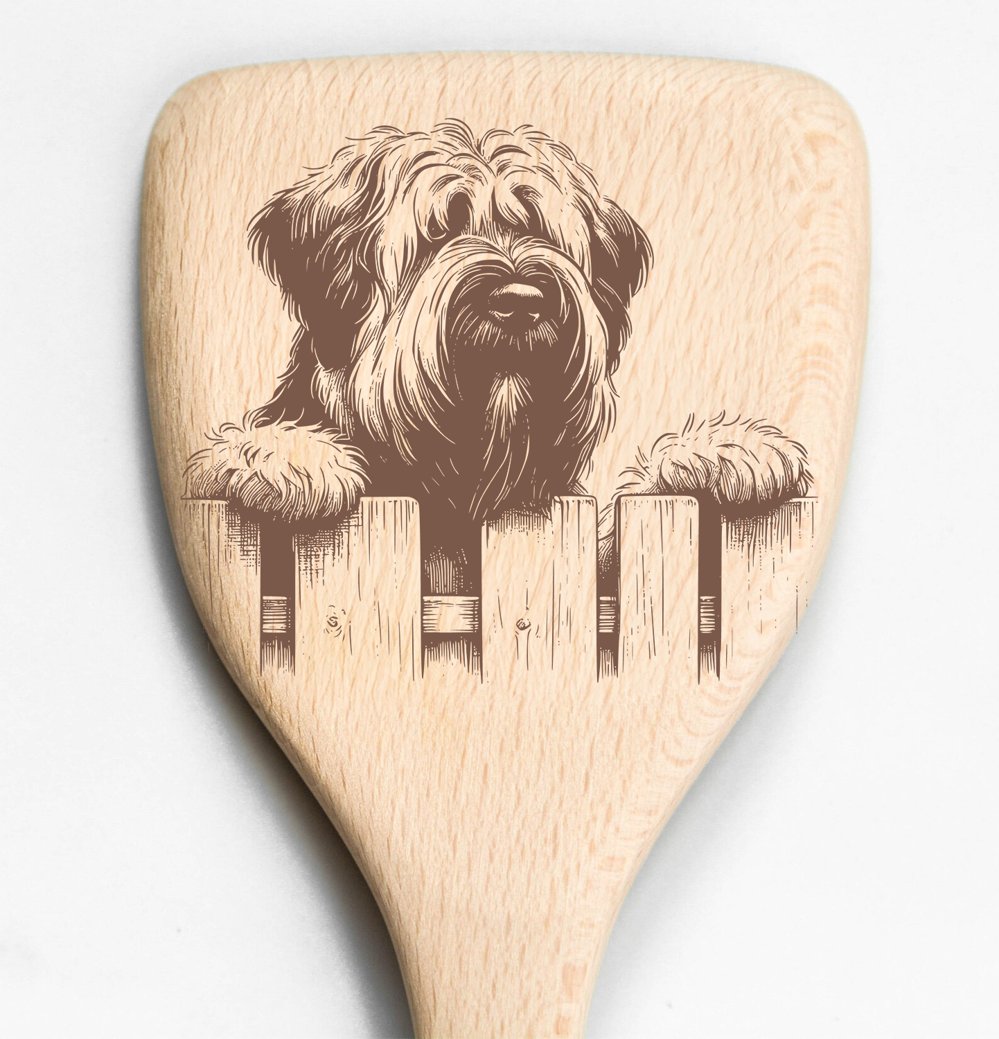 Briard Berger de Brie Peeking Over Fence Spatula