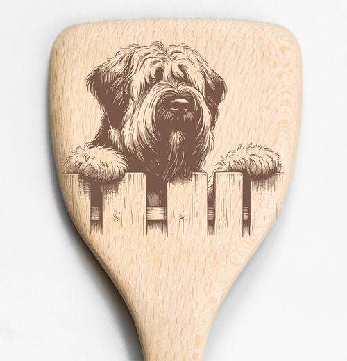 Briard Berger de Brie Peeking Over Fence Spatula