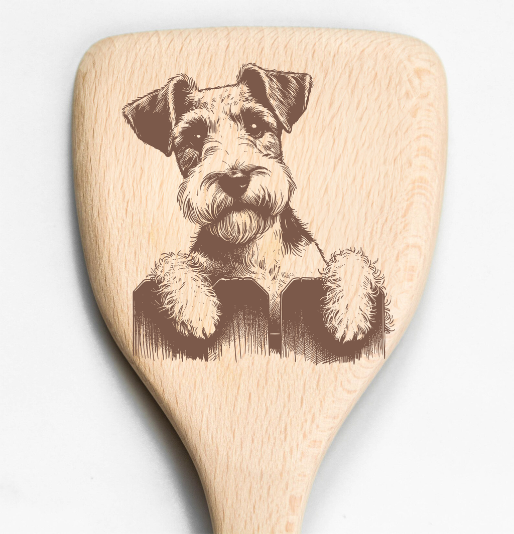Fox Terrier Peeking Over Fence Spatula