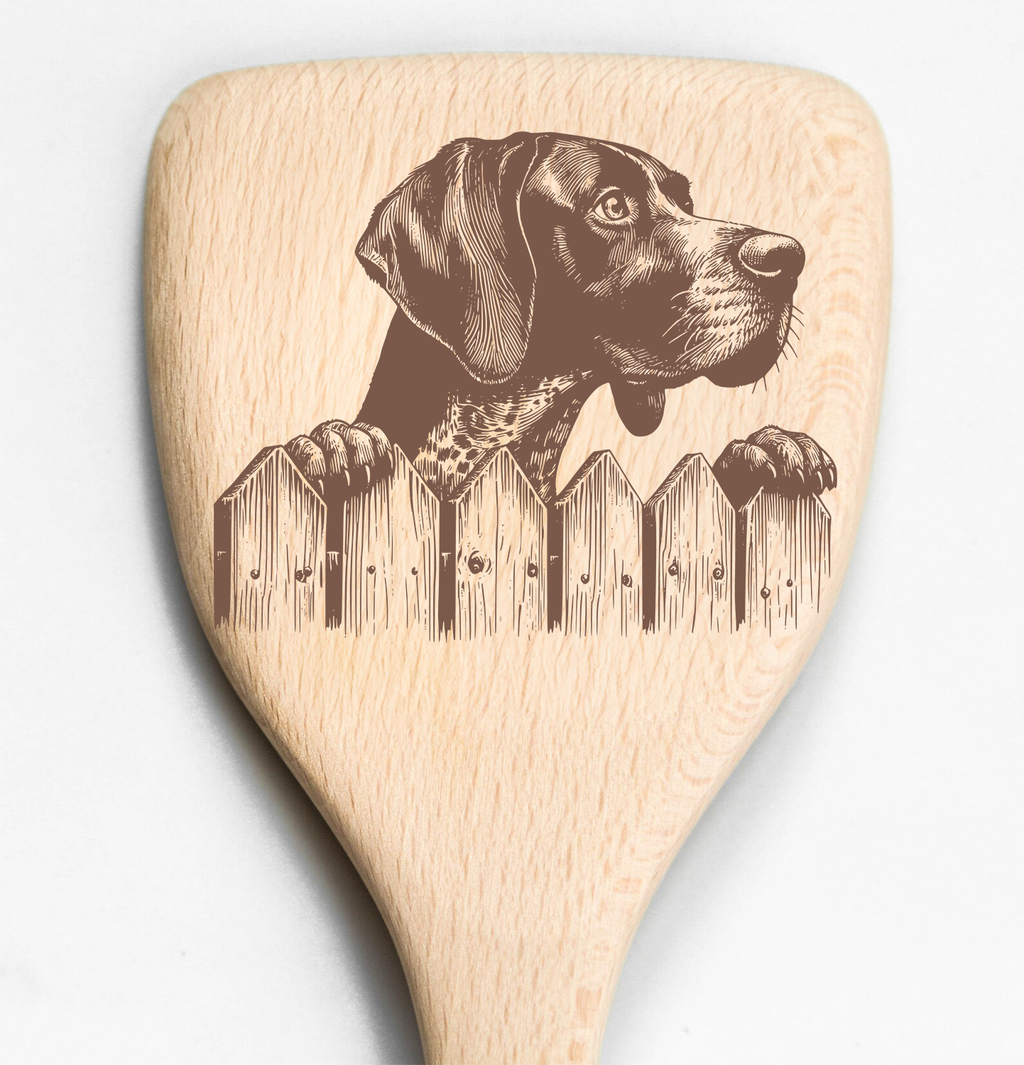 German Short Hair Pointer Peeking Over Fence Spatula