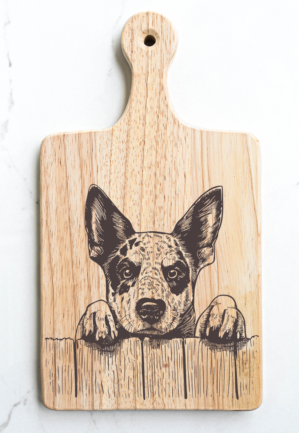 Blue Heeler Cattle Dog Cutting Cheese Board