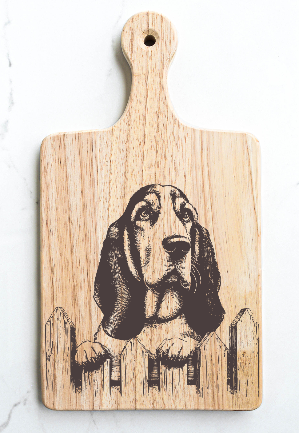 Basset Hound Cutting Cheese Board