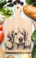 Golden Retriever Cutting Cheese Board