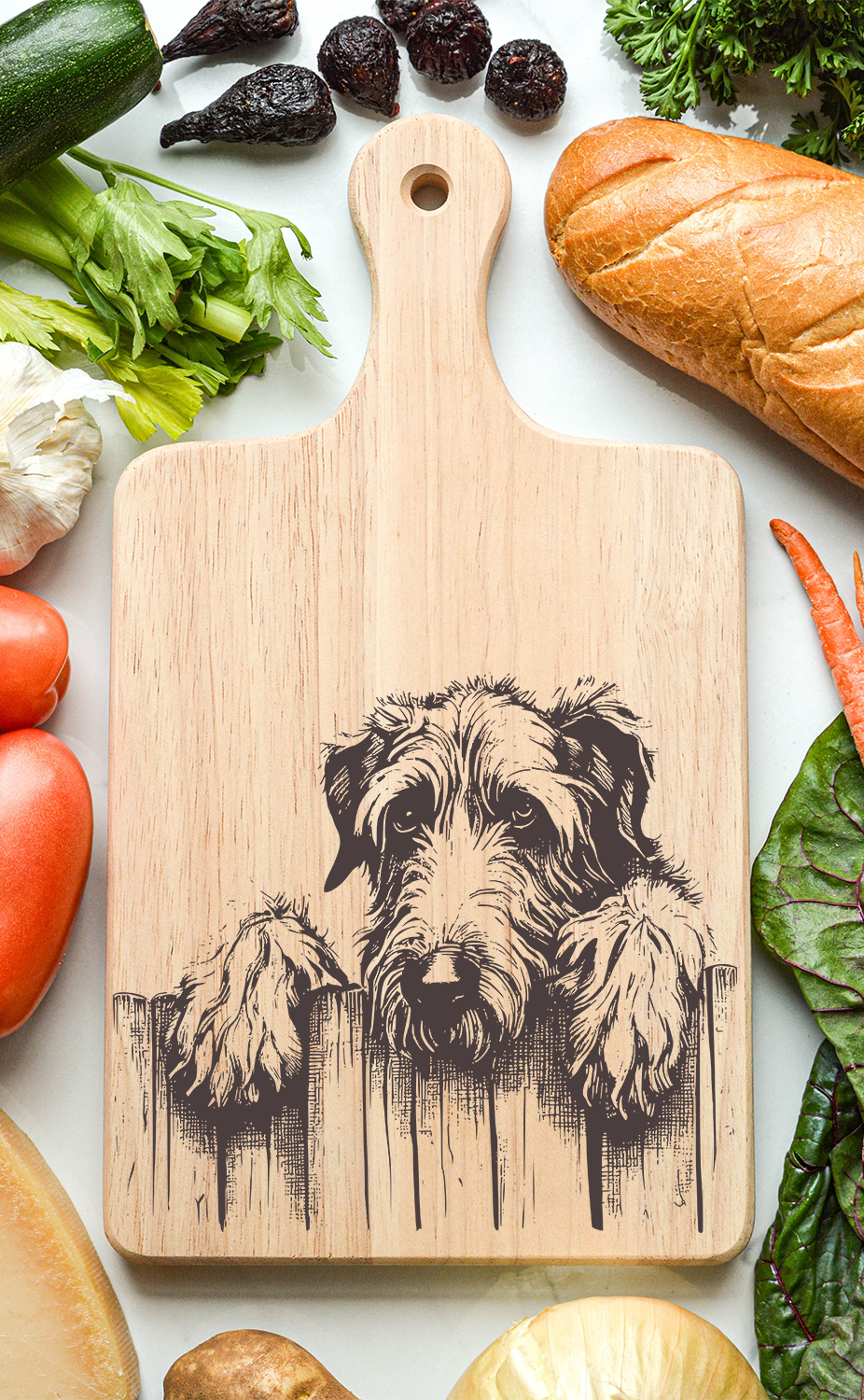 Irish Wolfhound Cutting Cheese Board