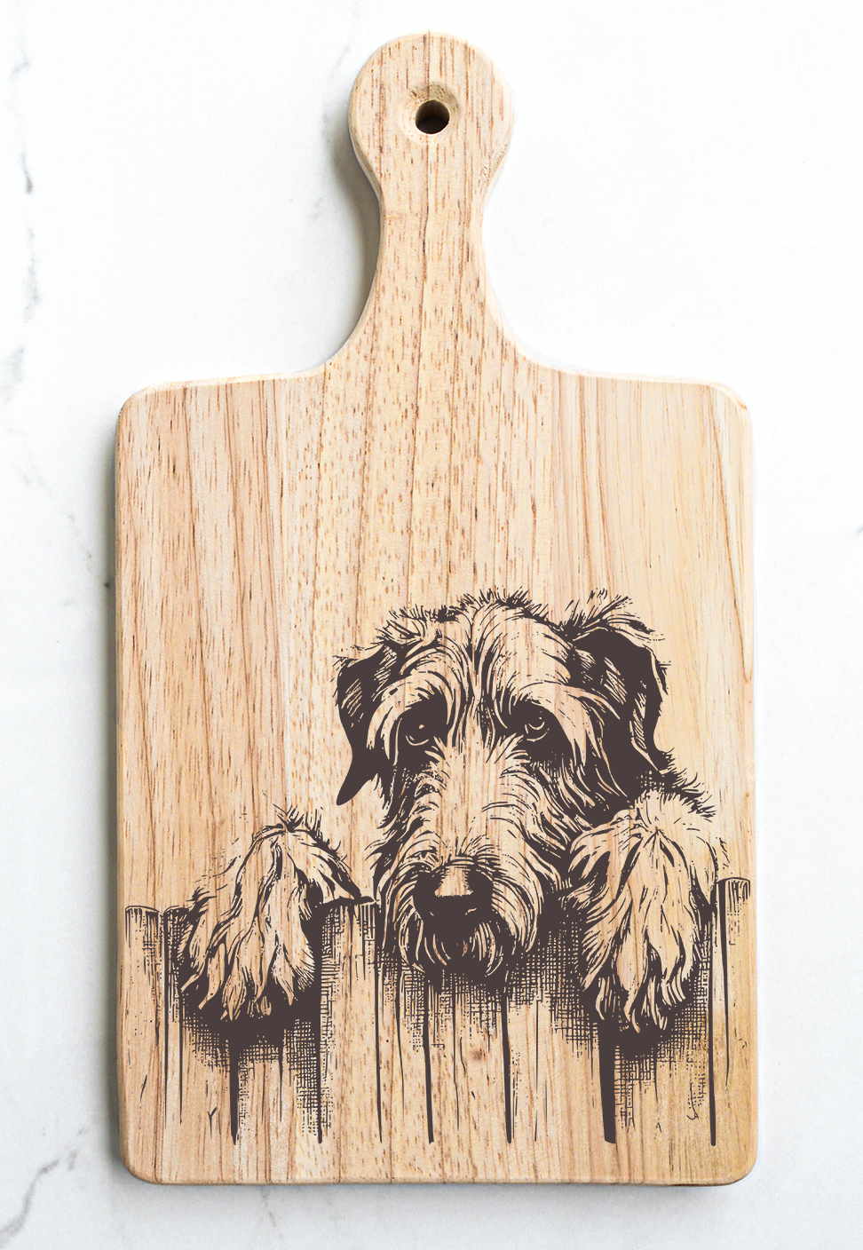 Irish Wolfhound Cutting Cheese Board