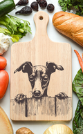 Italian Greyhound Cutting Cheese Board