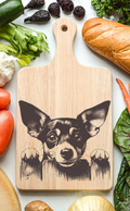 Rat Terrier Cutting Cheese Board