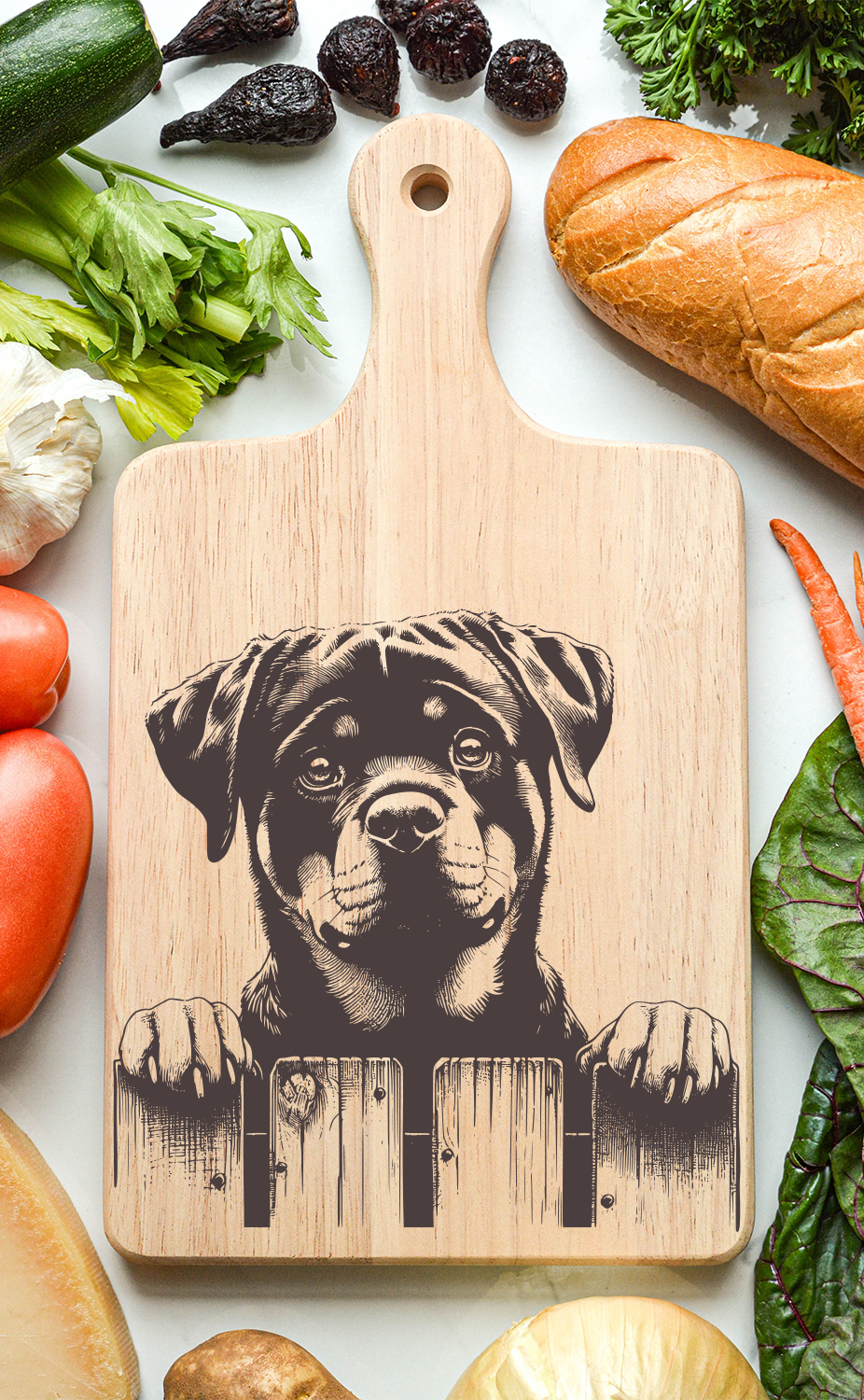 Rottweiler Cutting Cheese Board