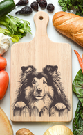 Shetland Sheepdog Cutting Cheese Board