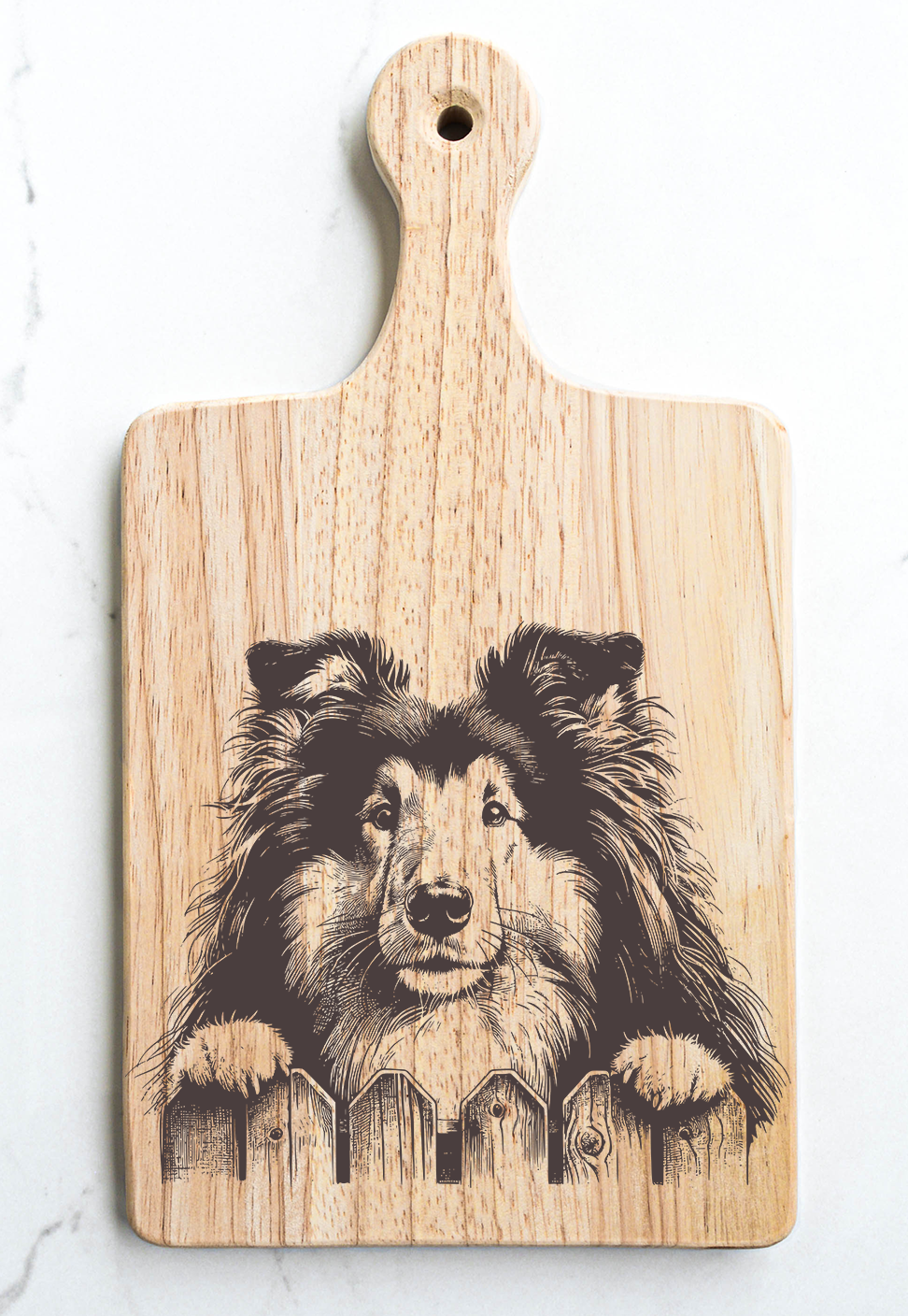 Shetland Sheepdog Cutting Cheese Board