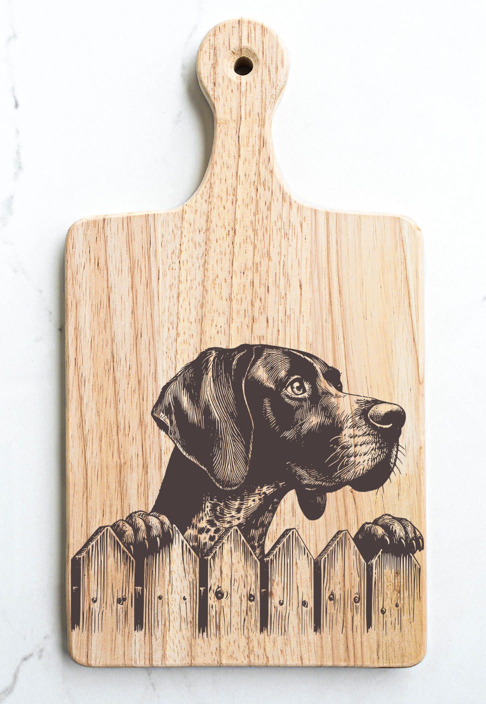 German Short Hair Pointer Cutting Cheese Board