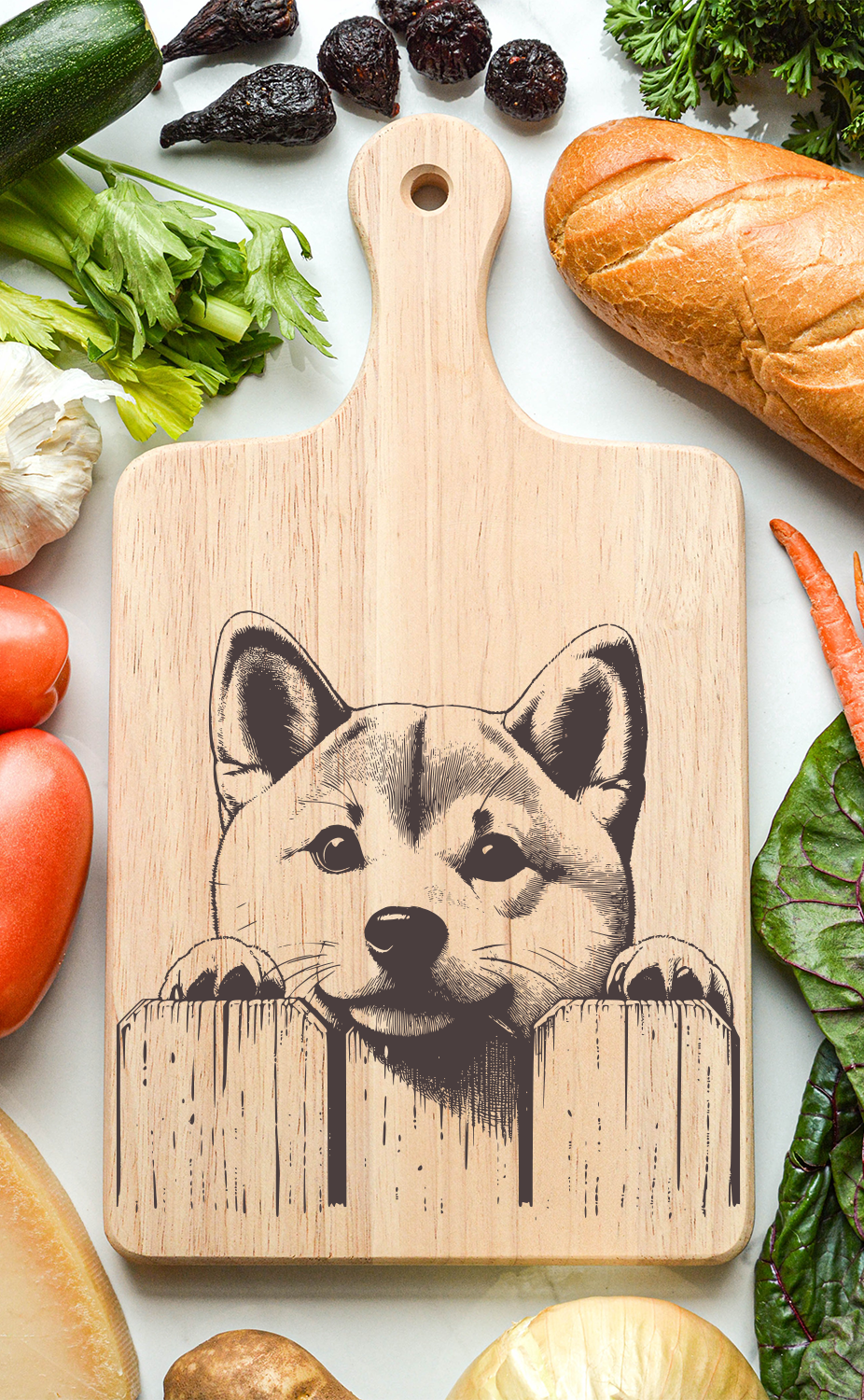 Shiba Inu Cutting Cheese Board
