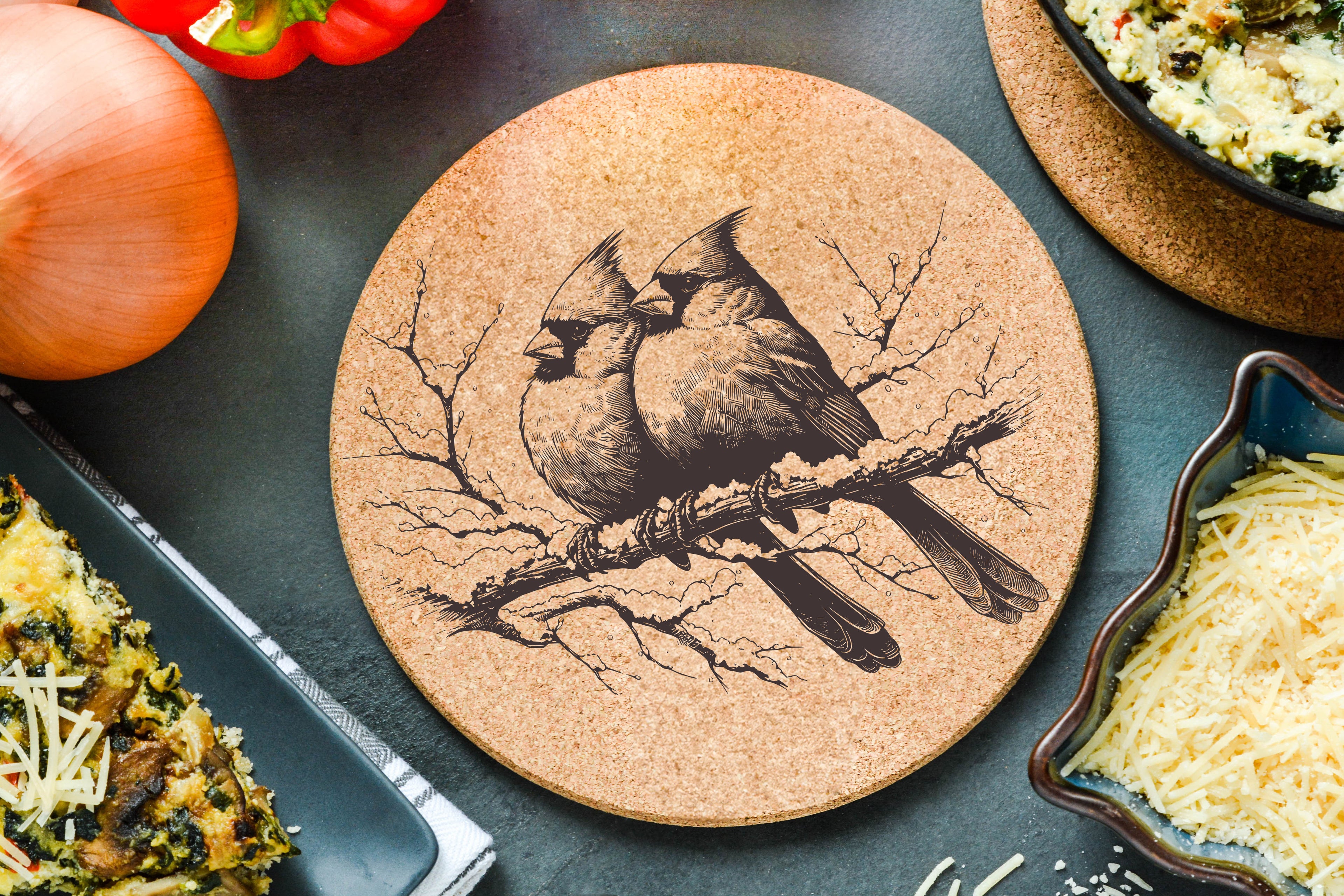 Cardinals Winter Trivet