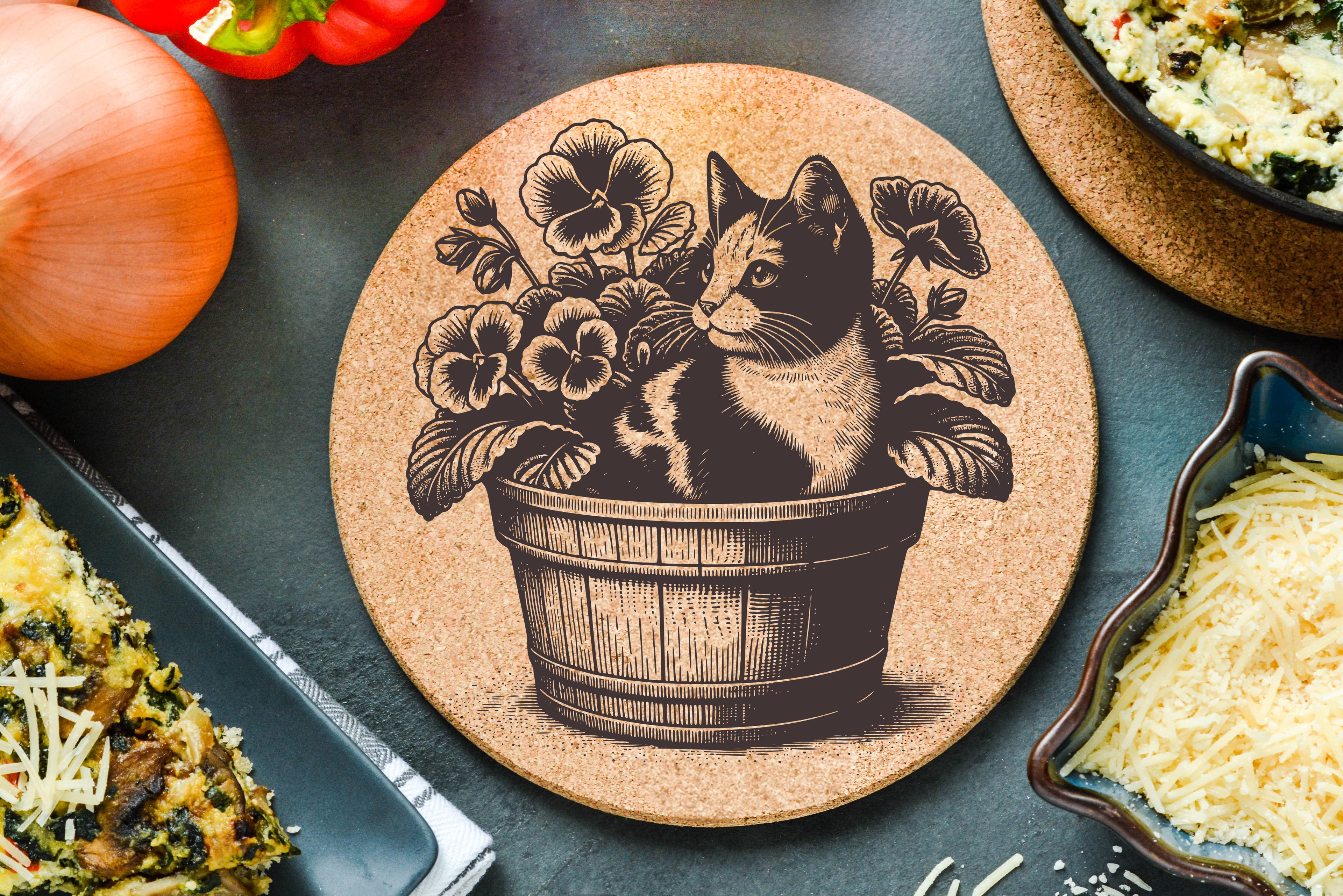 Cat Flowerpot Trivet