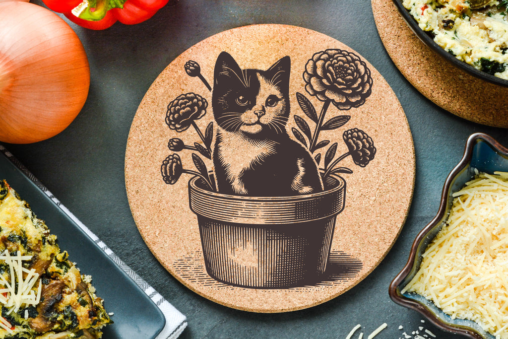 Flowerpot Kitten Trivet