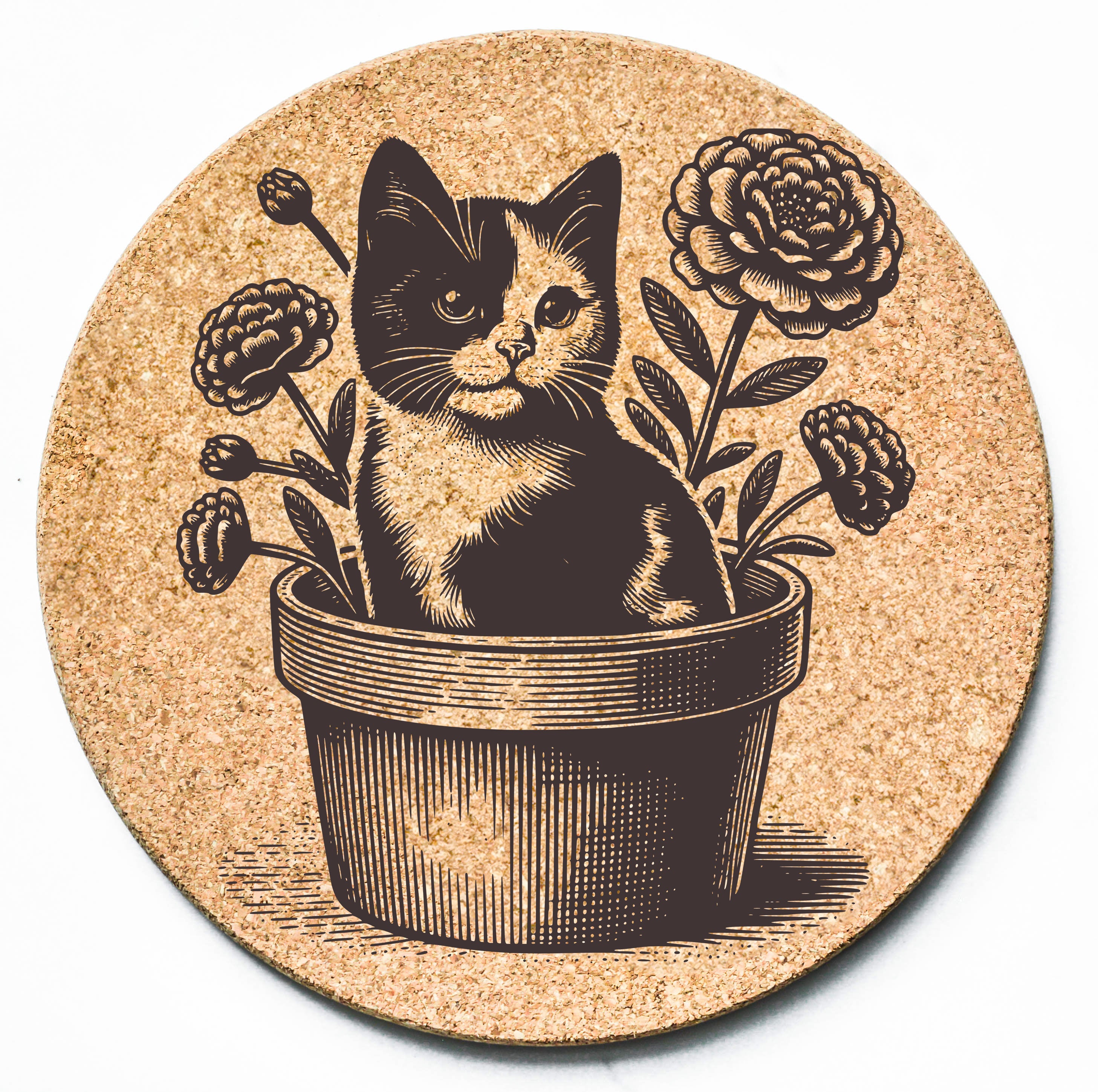 Flowerpot Kitten Trivet