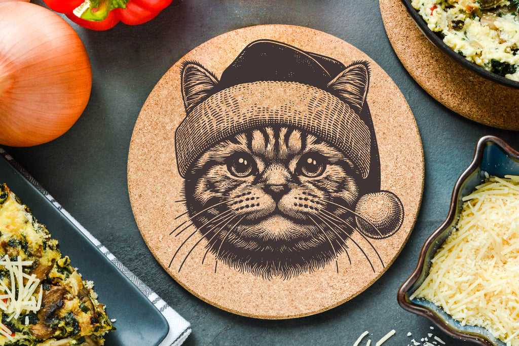 Cat Santa Hat Trivet