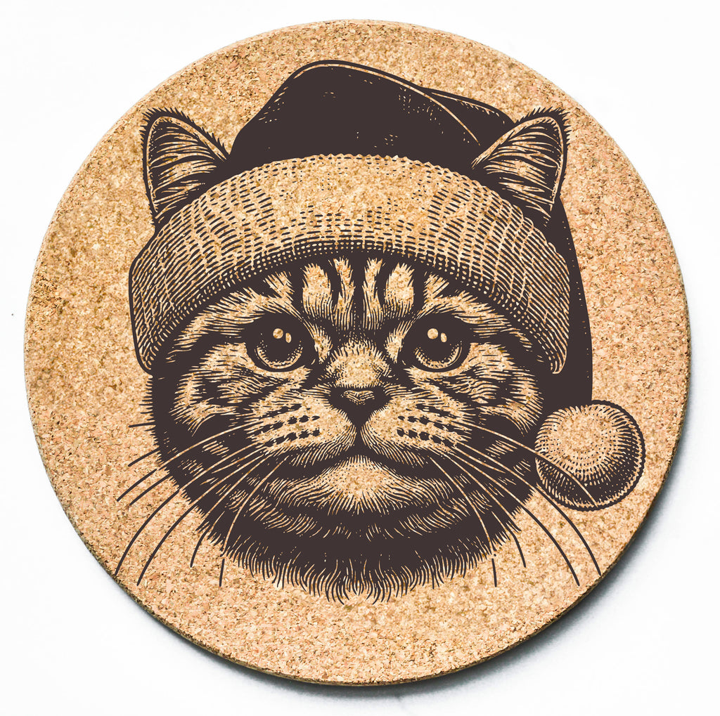 Cat Santa Hat Trivet