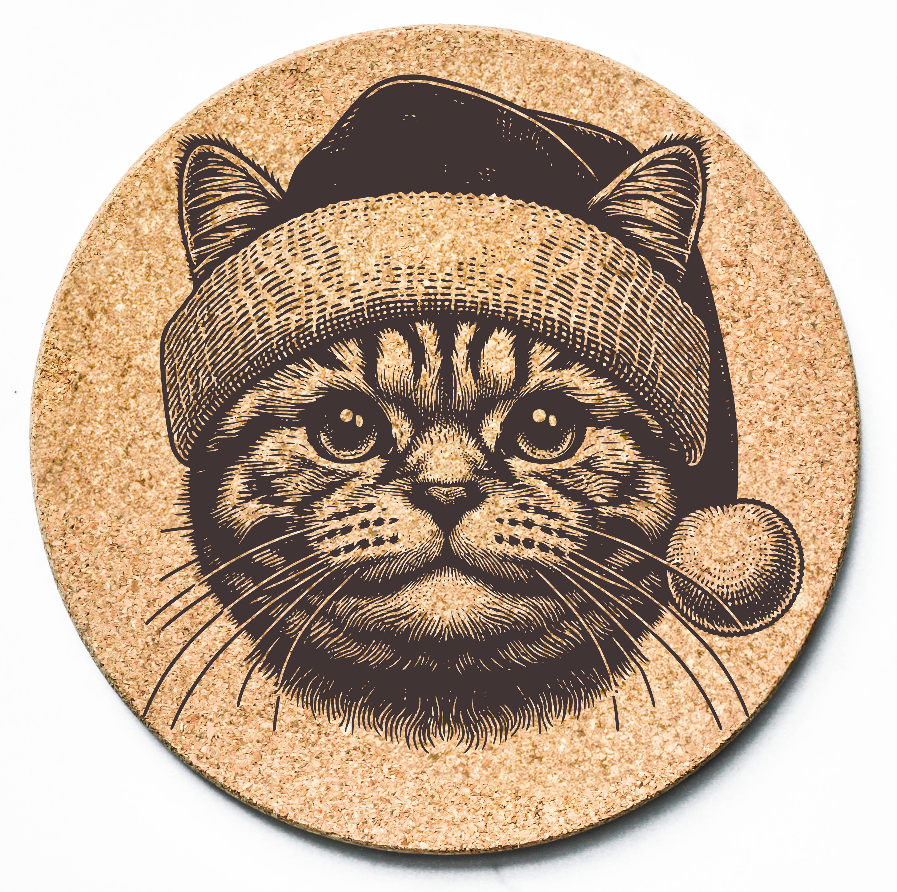 Cat Santa Hat Trivet