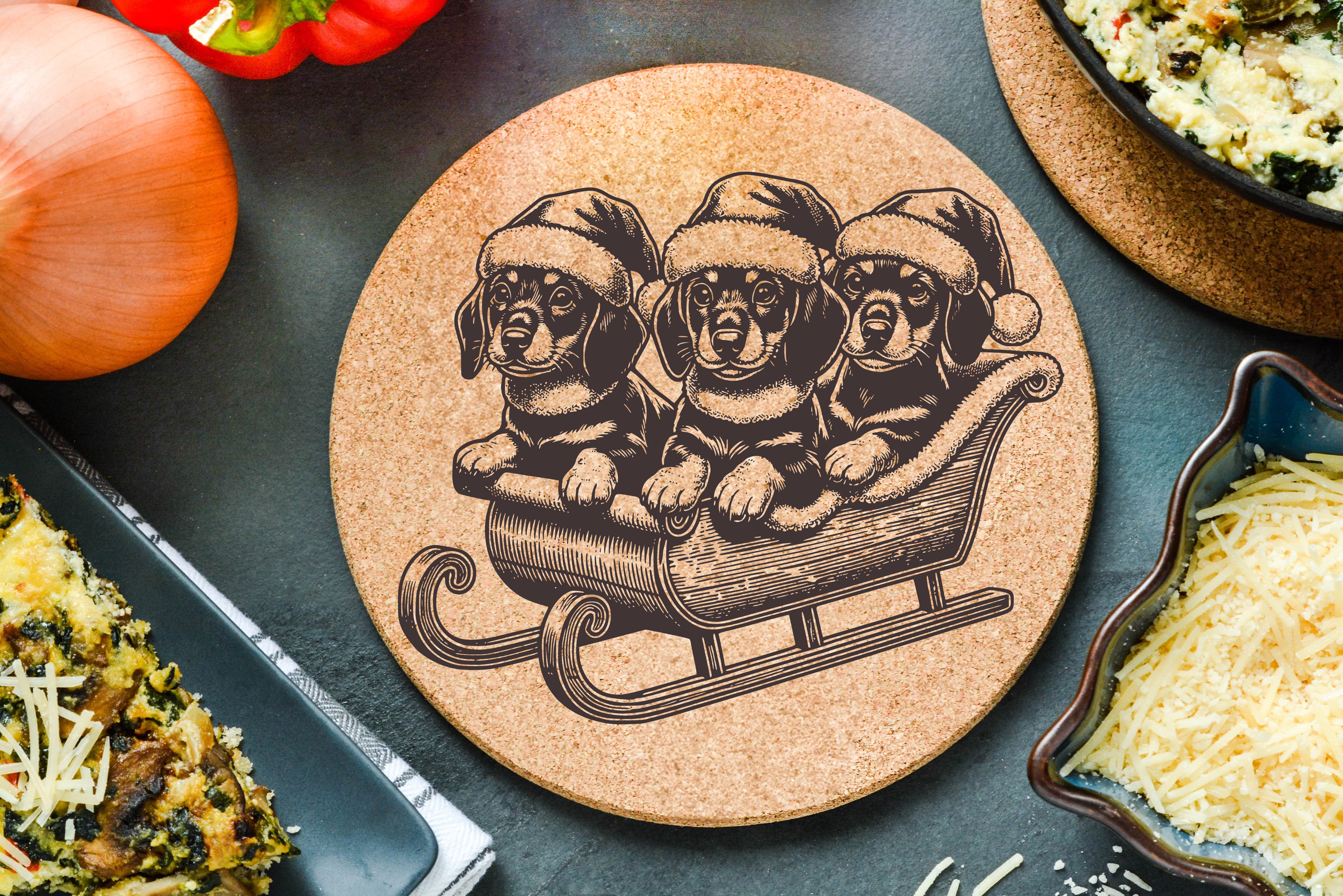 Dachshund Sledding Trivet