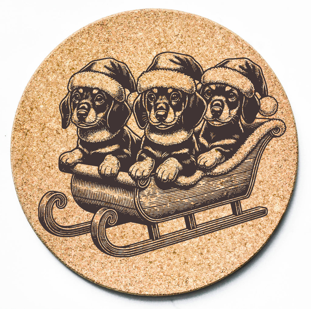Dachshund Sledding Trivet
