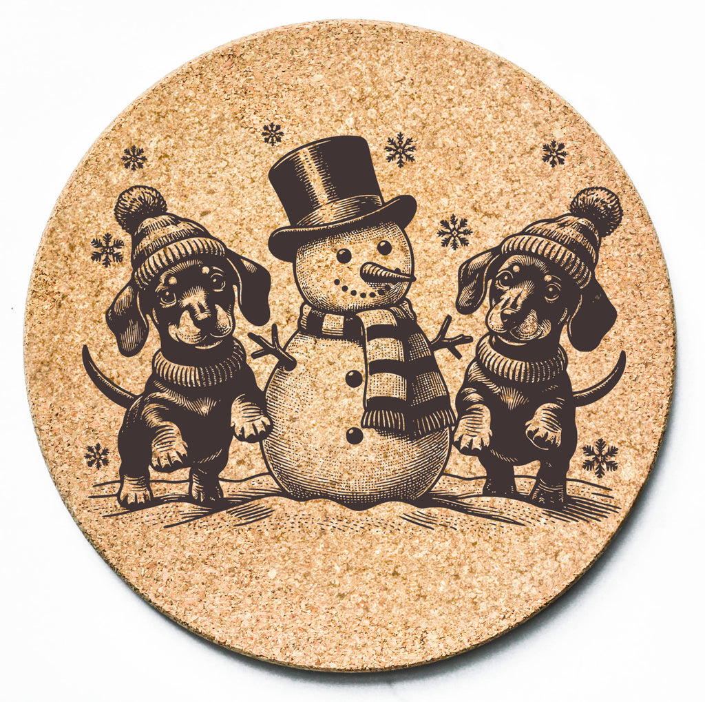 Dachshund Snowman Trivet