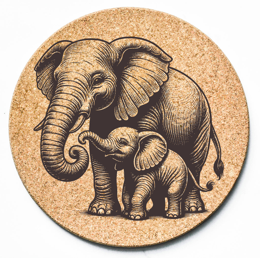 Elephant Mom & Baby Trivet