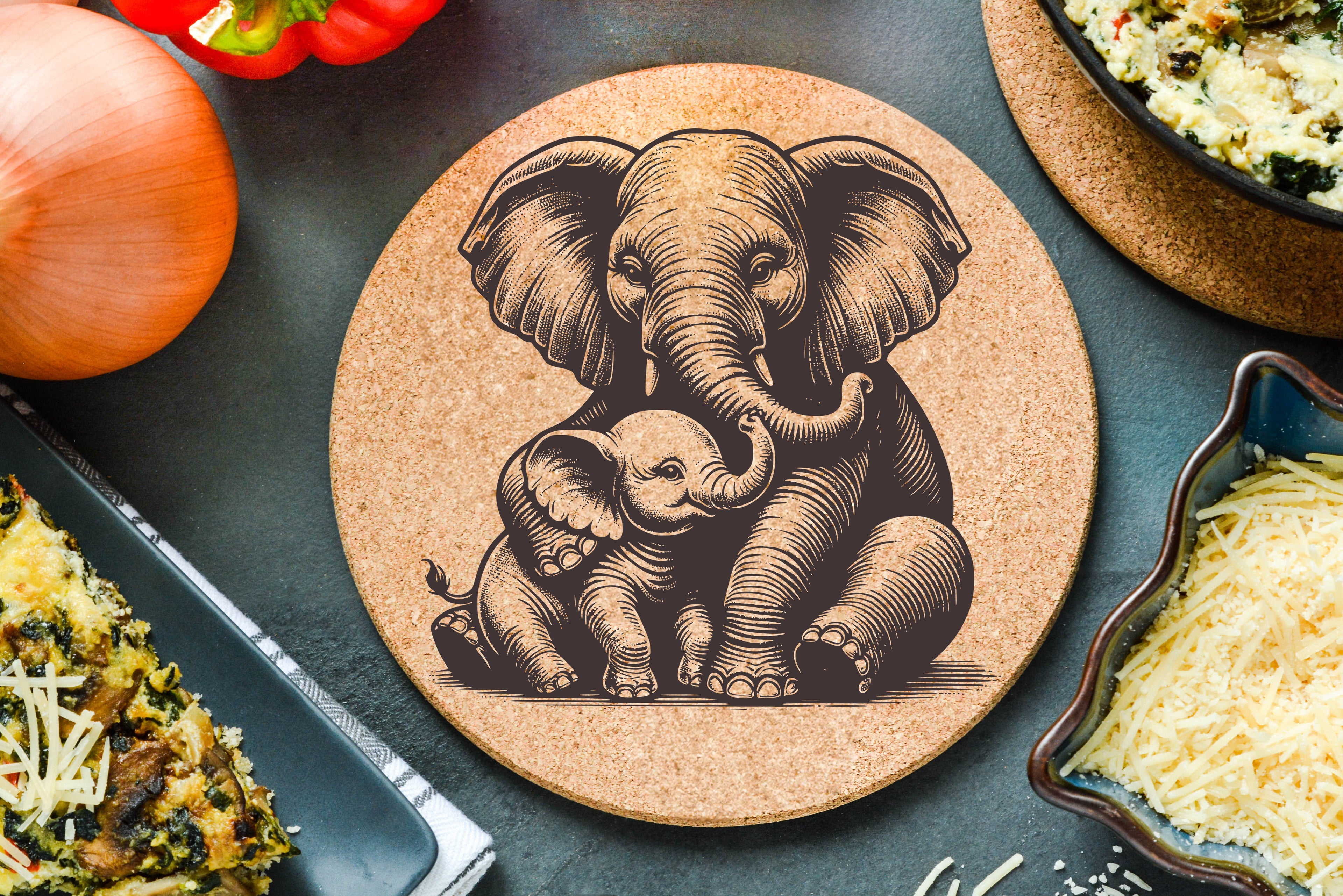 Elephant Mom Trivet