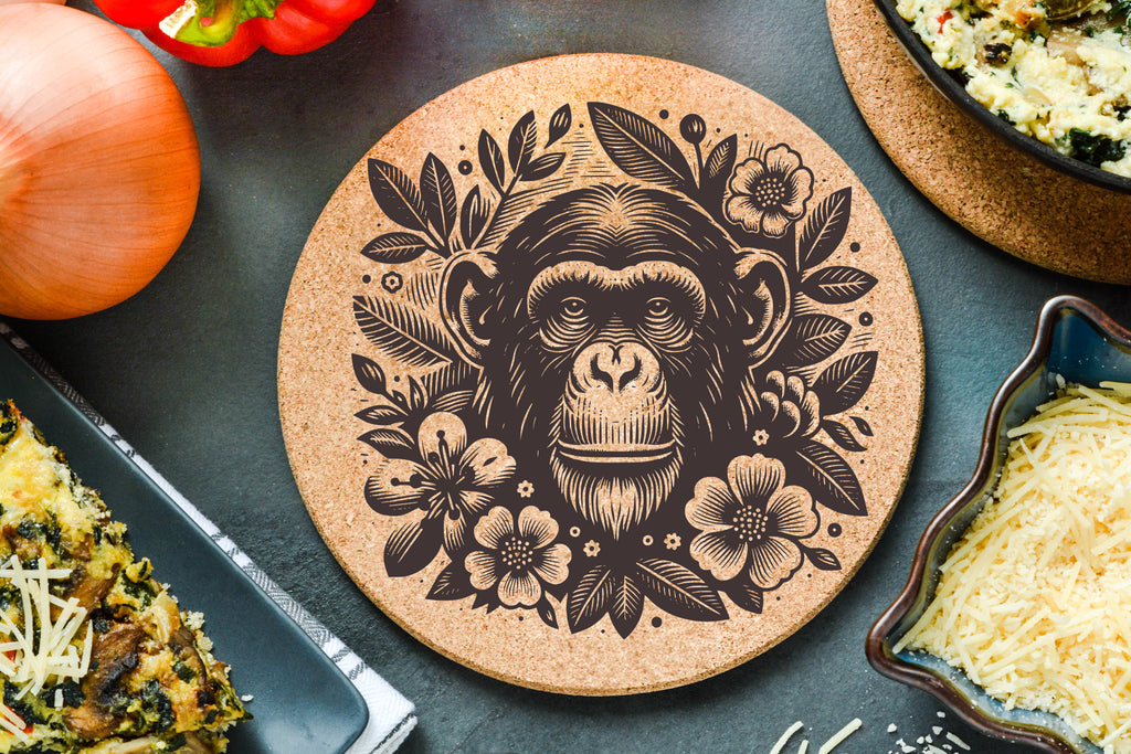 Floral Chimp Trivet