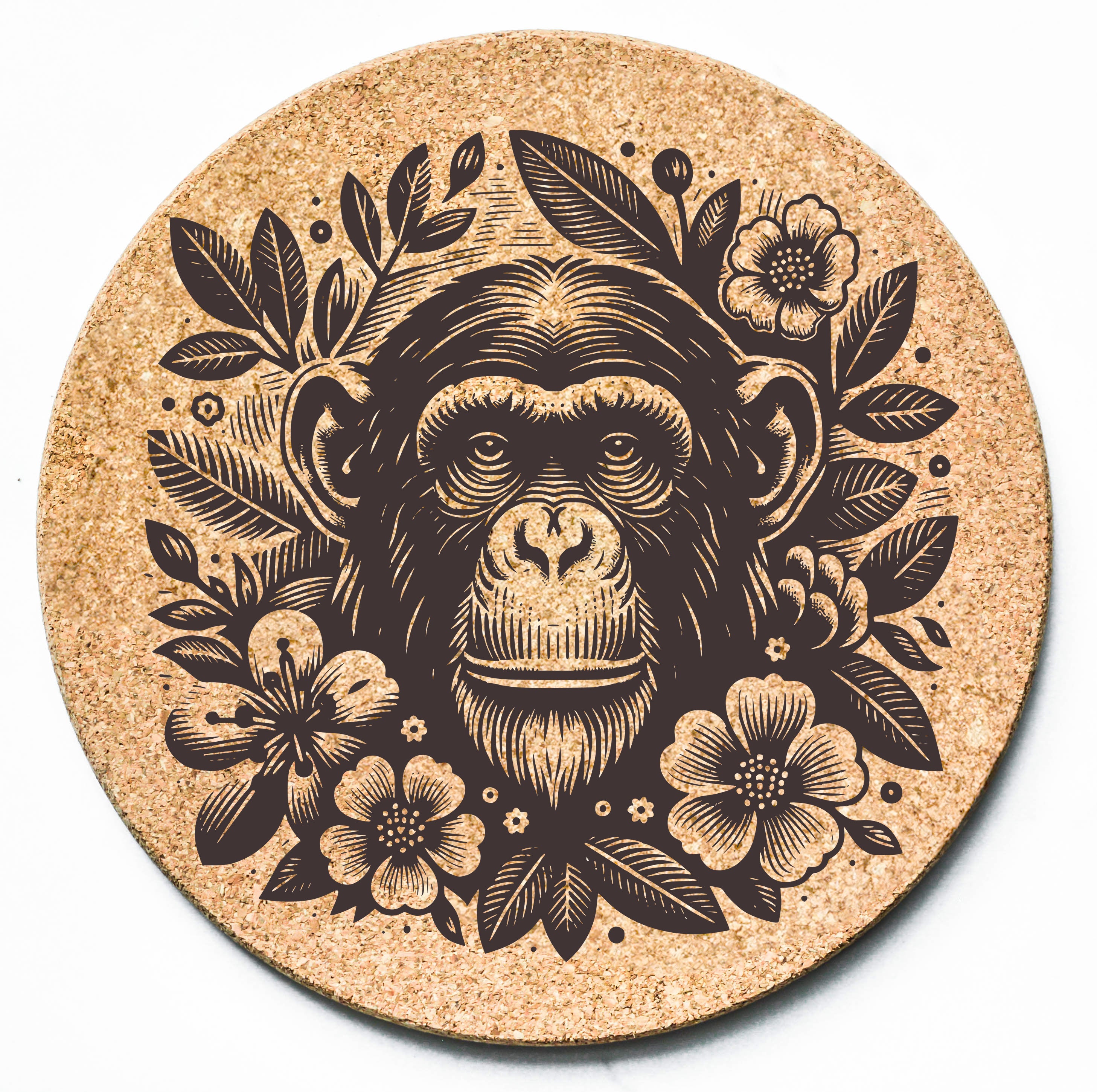 Floral Chimp Trivet