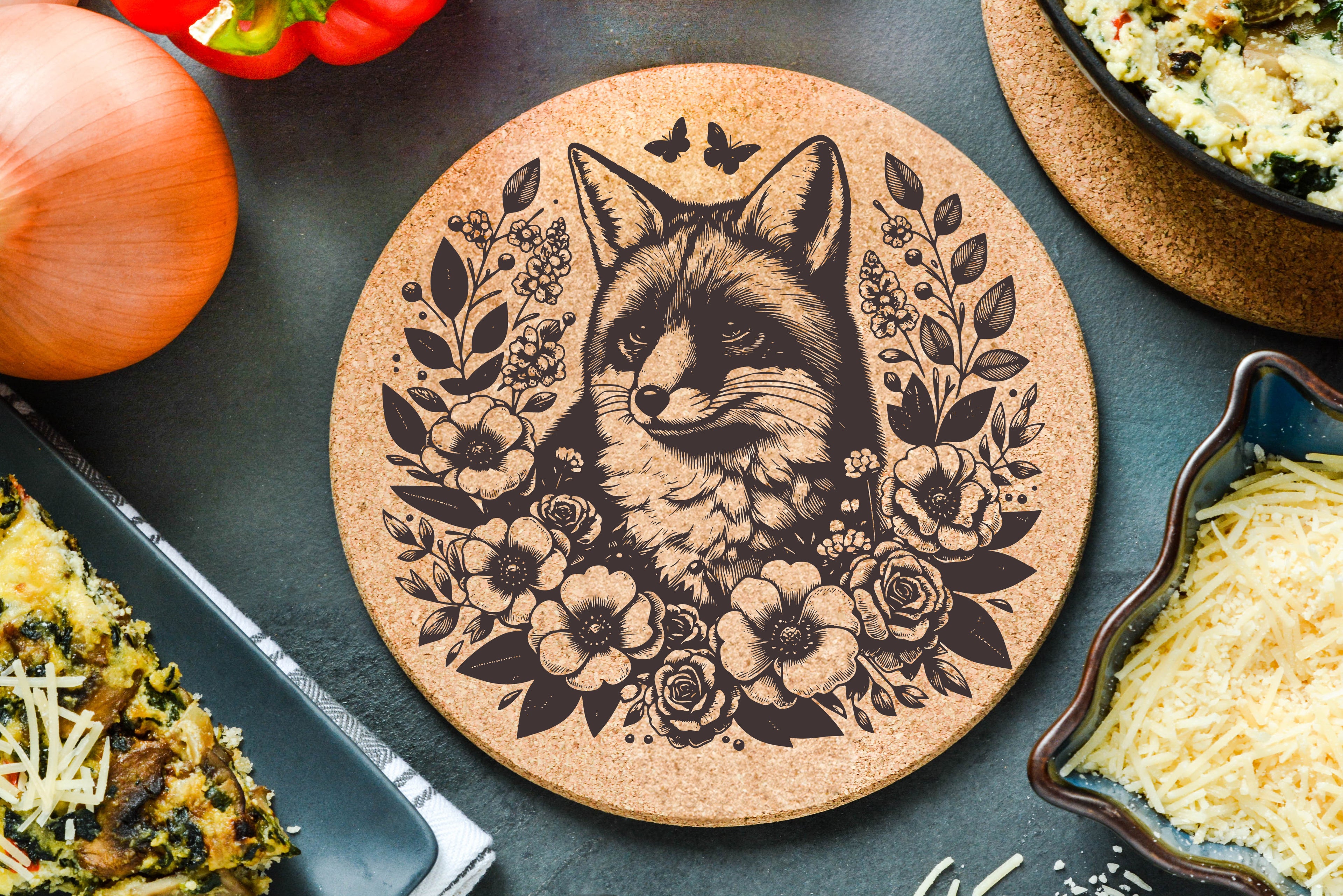 Floral Fox Trivet