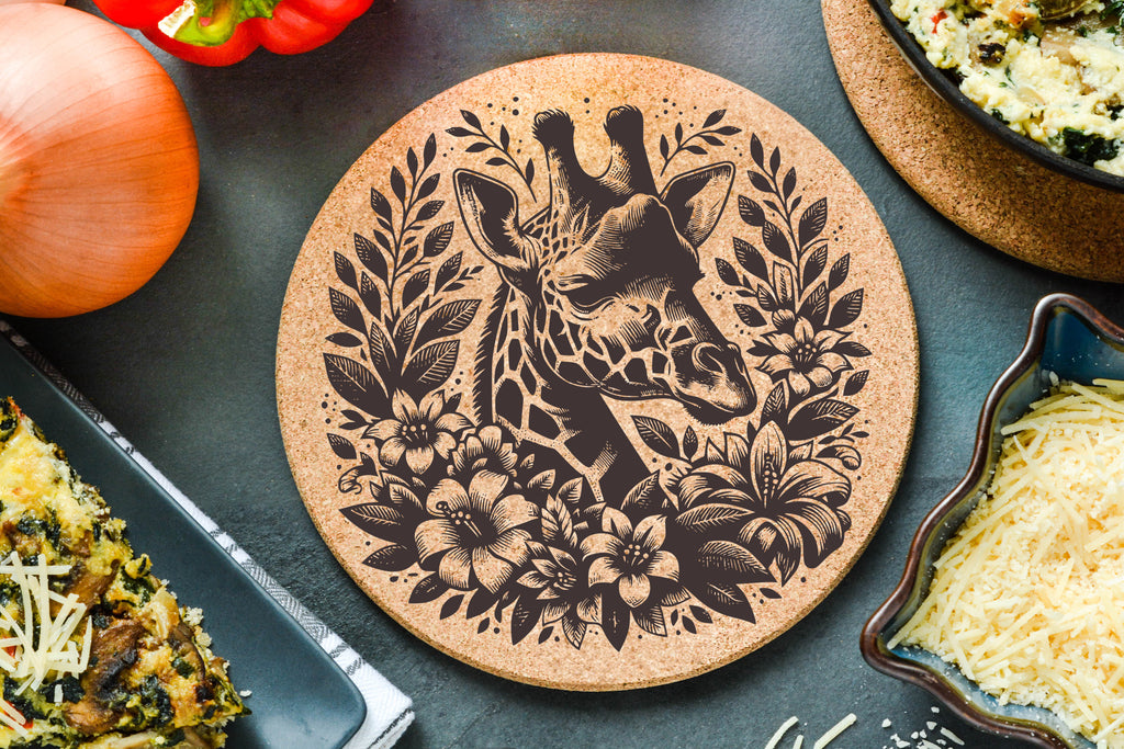 Floral Giraffe Trivet
