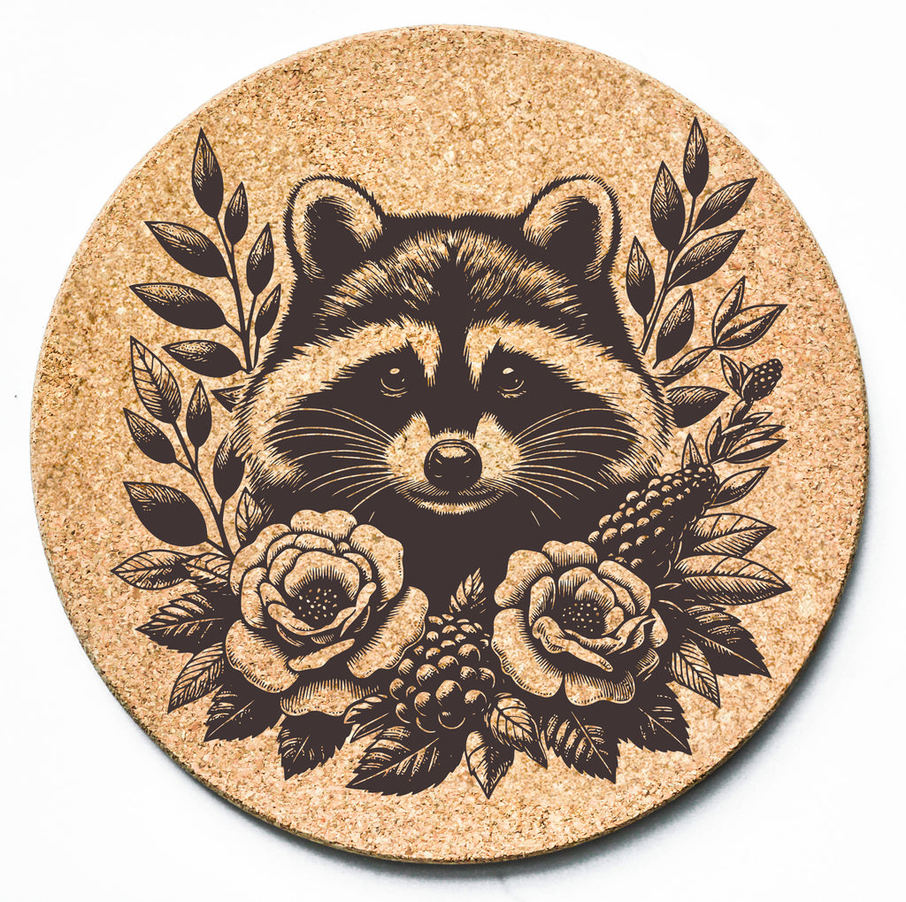 Floral Raccoon Trivet